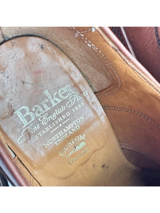 Barker Men Sz 7 US 8 Brown Tan Leather Brogue Cap Toe Lace Up Oxford Dress Shoes main image 11